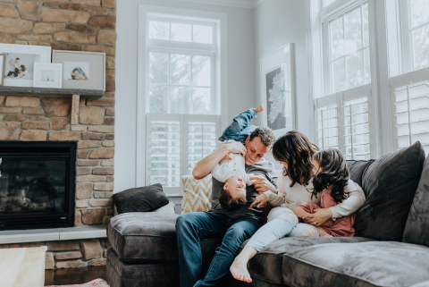 Family in living room